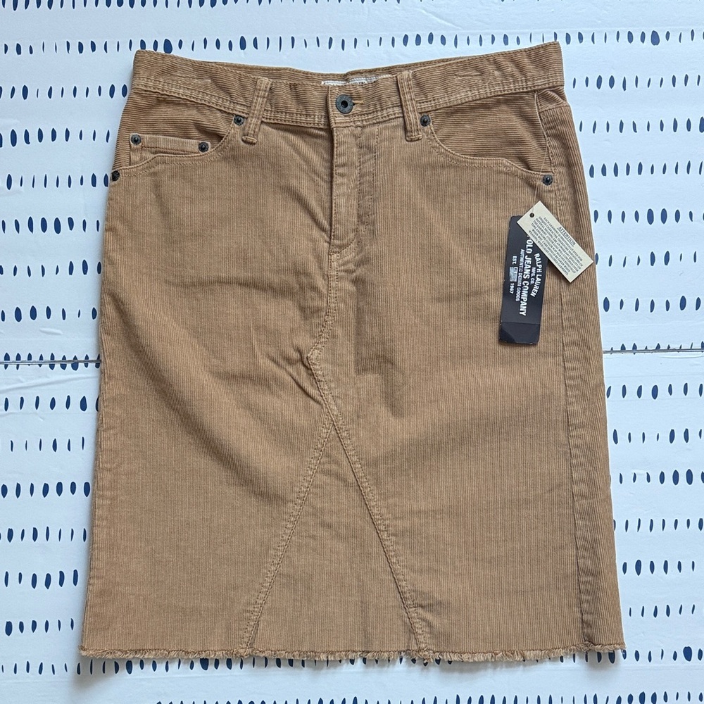 Vintage 2006 Ralph Lauren Polo Jean Brown Corduroy Pencil Skirt